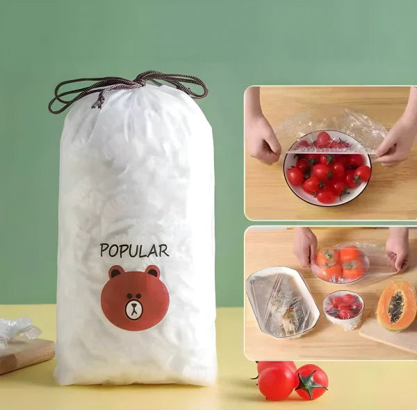 100 Pcs Disposable Food Cover Plastic wraps