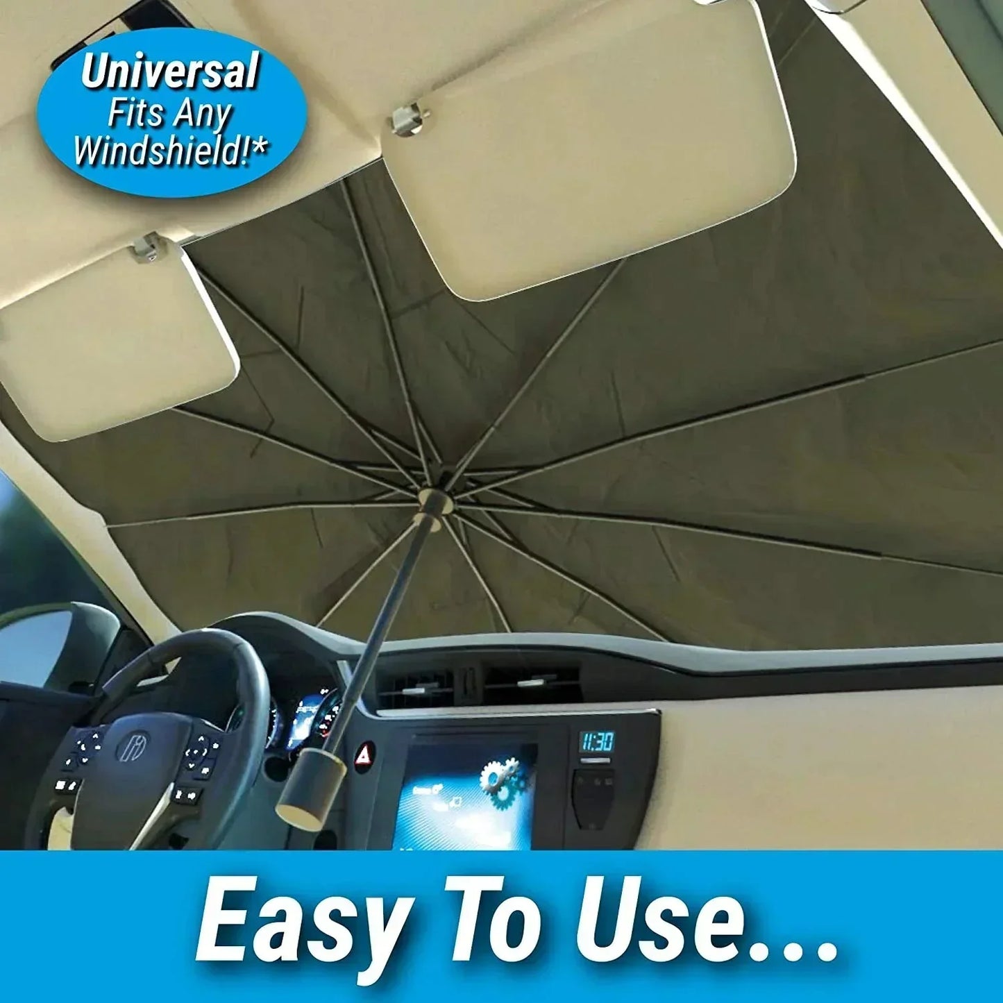 FOLDABLE  CAR WINDSHIELD SUN SHADE UMBRELLA